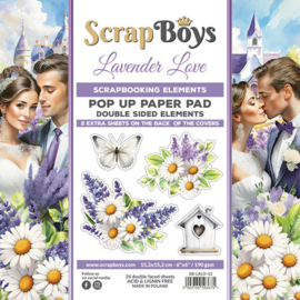 ScrapBoys Pop Up Paper Pad 15x15 cm Lavender Love