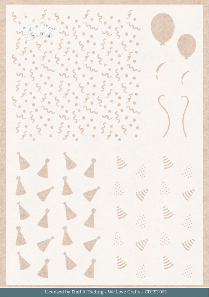 CDEST065 Stencil - Card Deco Essentials - Teddy Party - A5