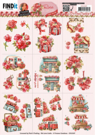 CD12187 Cutting Sheets - Yvonne Creations - Rose Decorations - Mini