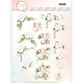 CD11142  3D knipvel A4  - Flowers in Pastel - Marieke Design