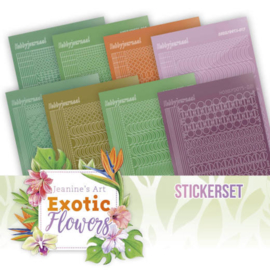 Stickerset bij Creative Hobbydots 10016 - Exotic Flowers - Jeanine's Art