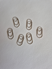 Mini paperclipjes hart - Zilver - 10 stuks