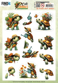 SB11104 3D Pushout Sheet - Berries Beauties - Cute Animals - Turtles