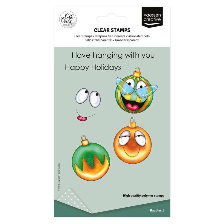 CAR0105 Vaessen Creative - Clear Stamps - Kerstballen 1 12st.