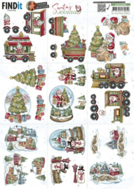CD12036 3D Cutting Sheet - Yvonne Creations - Santa's Journey - Mini
