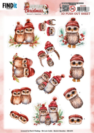 SB11055 3D Pushout Sheet - Berries Beauties - A Very Furry Christmas - Owl