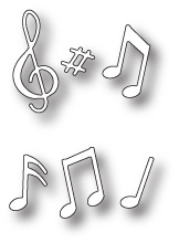 98747 Snij- embosmal - Muziek noten - Memorybox