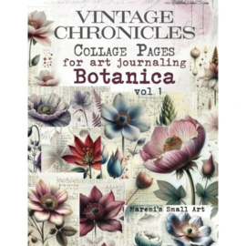 Maremi's Small Art - Vintage Chronicals Collage Pages for Art Journaling - Botanica