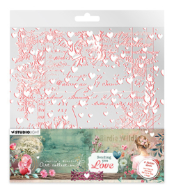 JMA-SYL-ACS12 - Acetate sheets White & Soft Red Sending You Love nr.12