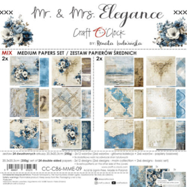 CC-C86-MME-09 Mix Papers 20x20 cm Mr & Mrs Elegance