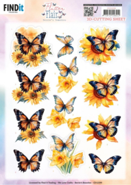 CD12299 3D Cutting Sheet - Berries Beauties - Flutter Flair - Yellow Flutters