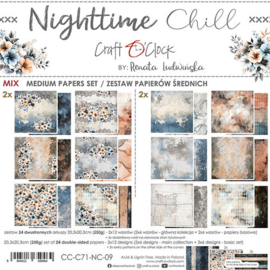 CC-C71-NC-09 Craft O Clock Set of Mix Papers 20x20 cm Nighttime Chill