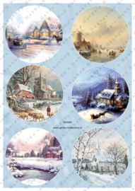 GH3383 Vintage vel - Cirkels Kerst/Winter - Gerda's Hobbyshop