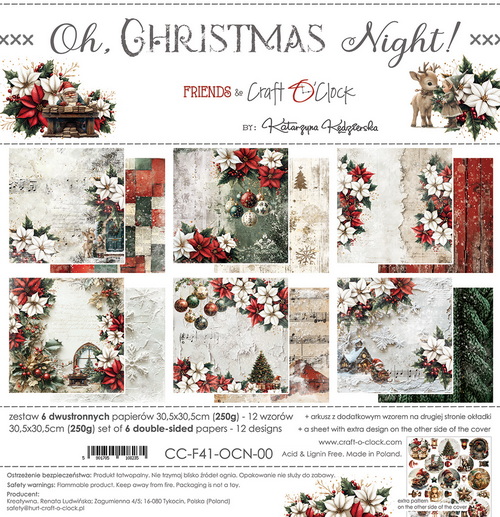 CC-F41-OCN-00 Paper Pack 30x30 cm Oh Christmas Night - PAKKETPOST!!