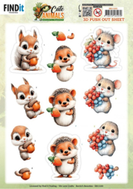 SB11103 3D Pushout Sheet - Berries Beauties - Cute Animals - Forest Friends