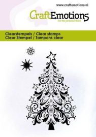 130501/5055 CraftEmotions clearstamps 6x7cm - Kerstboom ornament & ster
