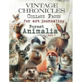 Maremi's Small Art - Vintage Chronicals Collage Pages for Art Journaling - Animalia Vol.1