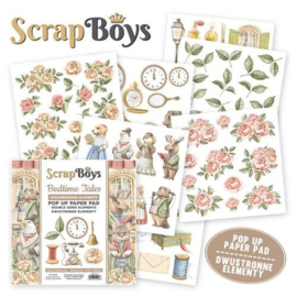 Scrapboys POP UP Paper Pad double sided elements - Bedtime Tales BETA-11 190gr 15,2x15,2cm