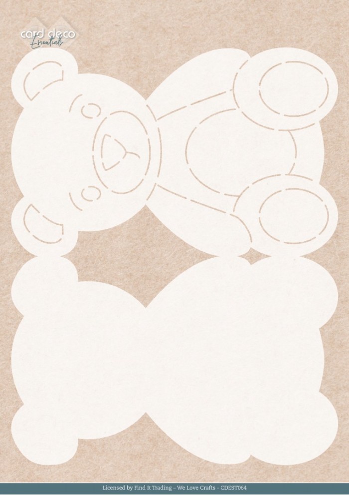 CDEST064 Stencil - Card Deco Essentials - Teddy - A4
