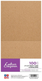 CC-KCBEN-5X5 Crafter's Companion - 5"x5" (13x13 cm) Kraft Card&Envelopes - 100 st.