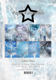 Paper Favourites - A5 Paper Pack - Silver Trees - PFA111