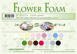 25.5114  Flower foam sheets A4 0.8mm. Forest green - per stuk