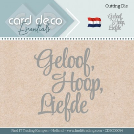 CDECD0054 Snij- en embosmal - Geloof, Hoop, Liefde - Card Deco