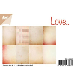 6011/0507 Paperbloc A4 a 12 vel - Love - Joy Crafts