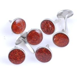 Enamal Brad Glitter met zilver - 10 stuks - Rood/Bruin