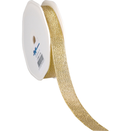 Lint 15mm breed - Goud - per meter