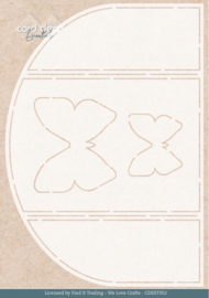 CDEST052 Stencil - Card Deco Essentials - Flutters Folding Card Stencil - A5