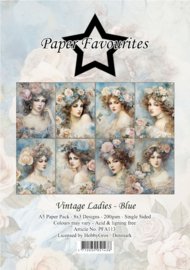 Paper Favourites A5 Vintage Ladies - Blue