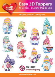 Hc13060 Gnomes - Easy 3D Toppers met glitter - 10 stukw