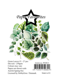 PFD013 Paper Favourites Die-Cuts Green Leaves 1