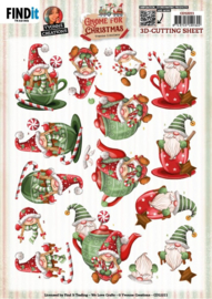 CD12211 3D Cutting Sheets - Yvonne Creations - Gnome for Christmas - Gnome Tea