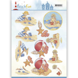 CD11067 Knipvel A4 - Beach Fun - Jeanine's Art