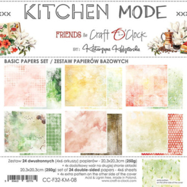 CC-F32-KM-08 Basic Paper Pack 20x20 cm Kitchen Mode - Craft o Clock