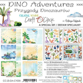 Craft O' Clock - Creative Young - Dino Adventures - Special Paperpad 20.3 x 20.3 cm