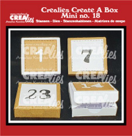 Crealies Create A Box Mini no. 18 Adventsdoosje met cijfers CCABM18 10x40x40mm