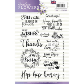 PMCS10029 Clearstempel - Tekst ENG - Timeless Flowers - Marieke Design