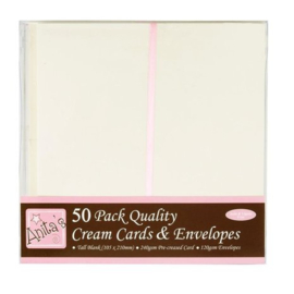 ANT 1513021 Tall Cards & Envelopes Cream (50pk)