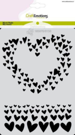 185070/0150 CraftEmotions Mask stencil Just Married - Harten A6 Carla Creaties