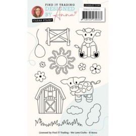Designed by Anna - Mix and Match Clear Stamps - Charlie Cow - DBACS10002