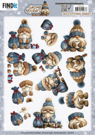 CD12379 3D Cutting Sheet - Berries Beauties - Gnomie Holidays - Navy