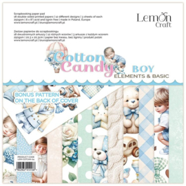 LEM-COTCAN-04 Lemon Craft - Cotton Candy - Paperpad Elements & Basics 20.3x20.3 cm - Boy