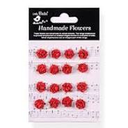 CR93015 Little Birdie Beaded Micro Roses Paper Flowers 16/Pkg Cardinal Red