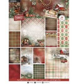 SL-CC-DPP484 - StudioLight Designpapierblok – Background Paper Cottage Christmas nr. 484
