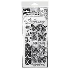 Mixed Media #44 Tim Holtz Clear Stamp and Stencil (THMM144)