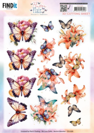 CD12300 3D Cutting Sheet - Berries Beauties - Flutter Flair - Orange Flutters