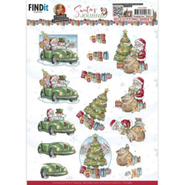 CD11989 3D Cutting Sheet - Yvonne Creations - Santa's Journey - Car